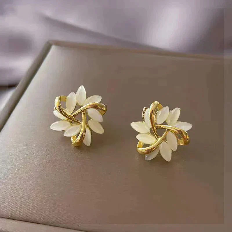 Lila™ | Elegant White Opal Earrings for Women
