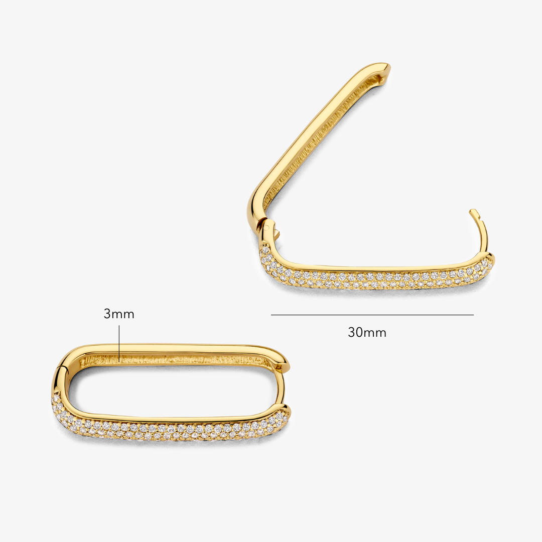 Icona™ | Large Gold Pave Hoop Earrings