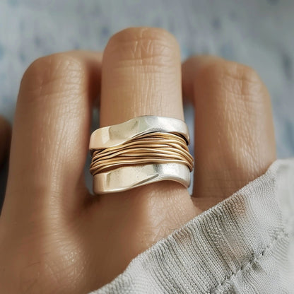 Sofia™ | Women's Silver and Gold Wire Ring