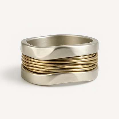 Sofia™ | Women's Silver and Gold Wire Ring