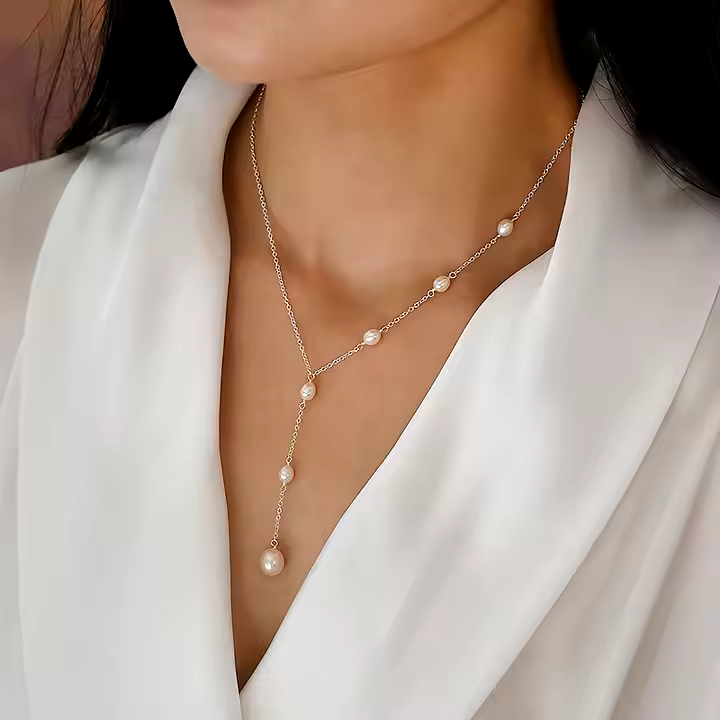 Evelina™ | Women’s Vintage Dangling Pearl Necklace