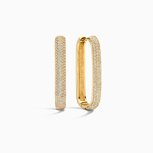 Icona™ | Large Gold Pave Hoop Earrings