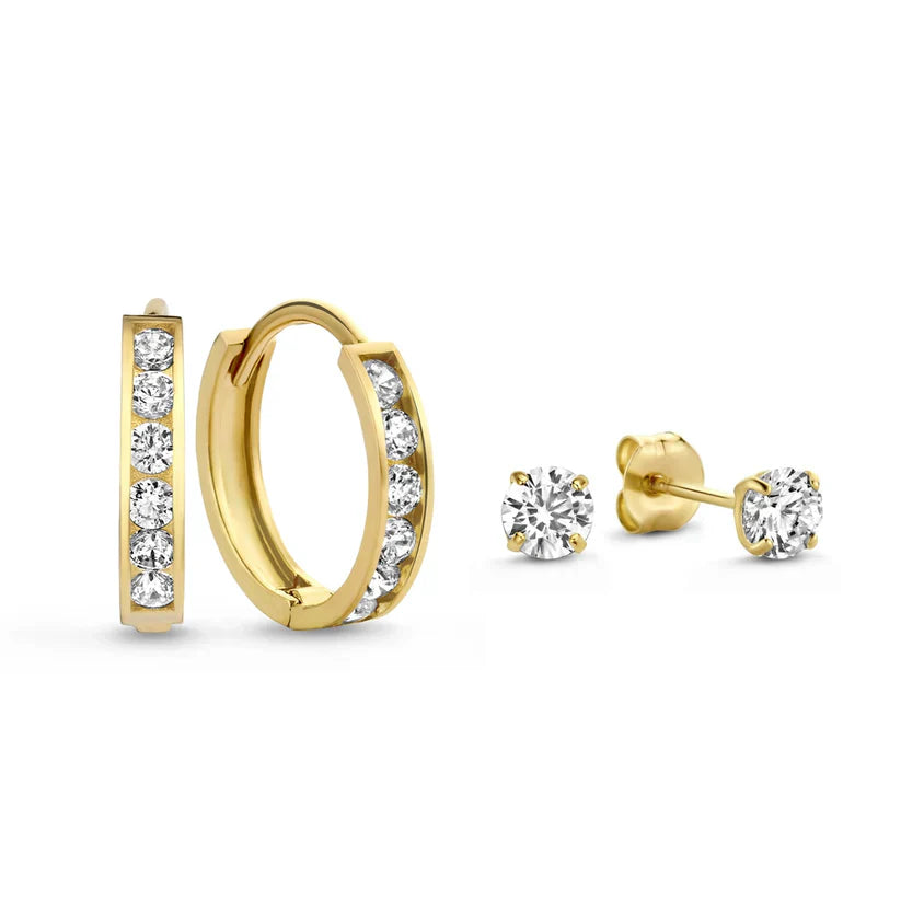 Brillane™ | Golden Stone Earring Set