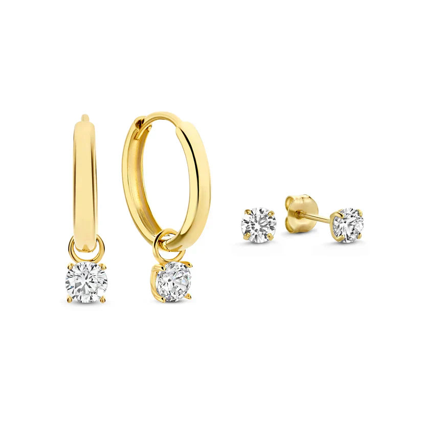 Larmes™ | Golden Stone Earring Set