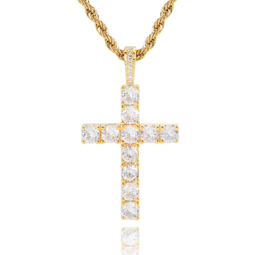 Faith™ | Golden Moissanite Cross Necklace
