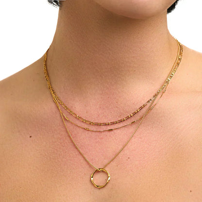 Circa™ | Three-Strand Necklace with Open Circle in Gold