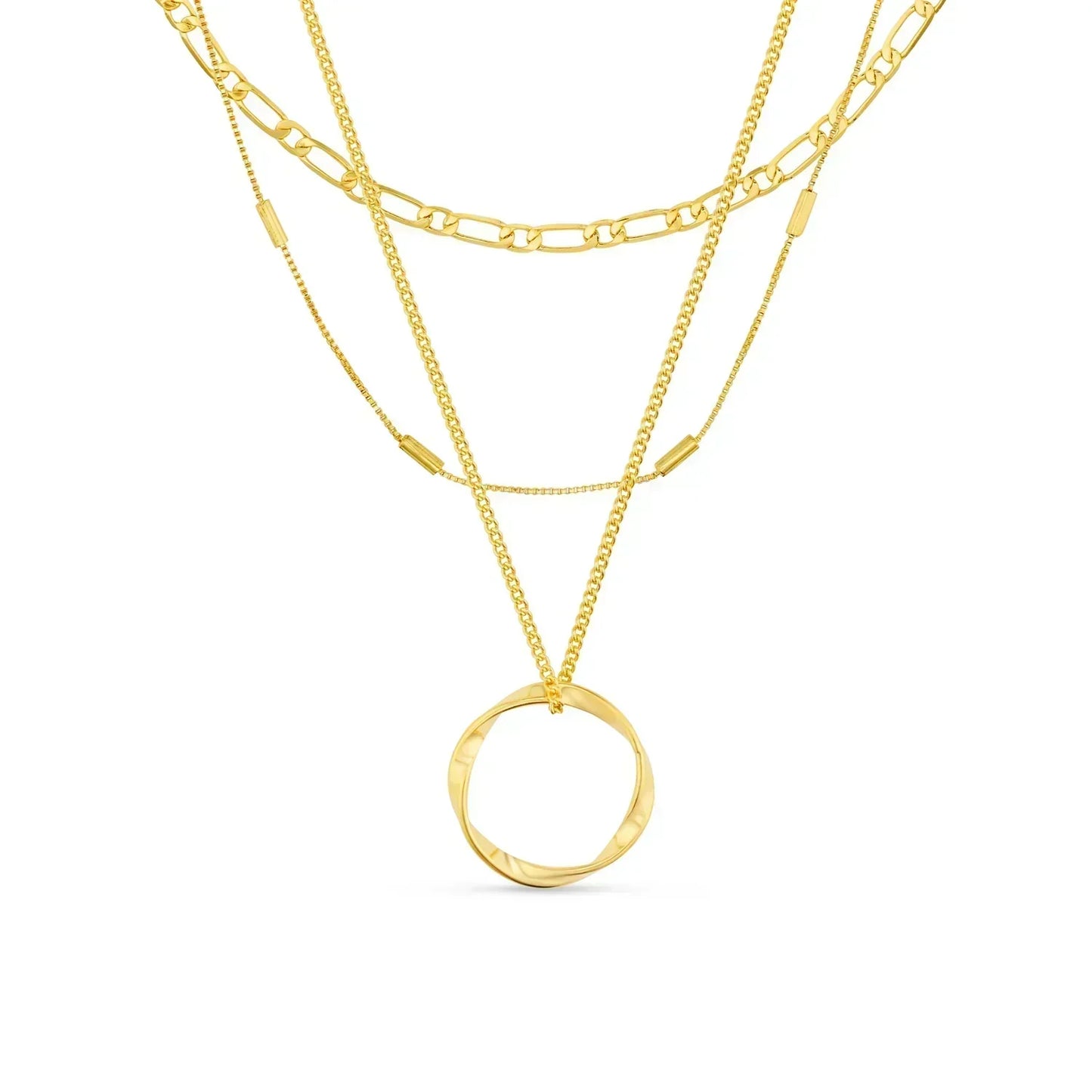 Circa™ | Three-Strand Necklace with Open Circle in Gold