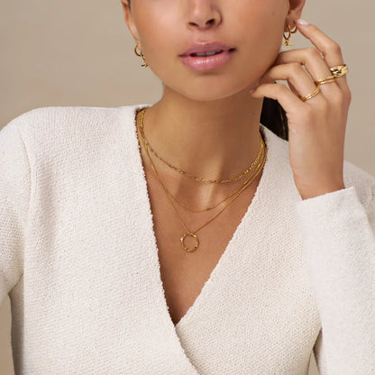 Circa™ | Three-Strand Necklace with Open Circle in Gold