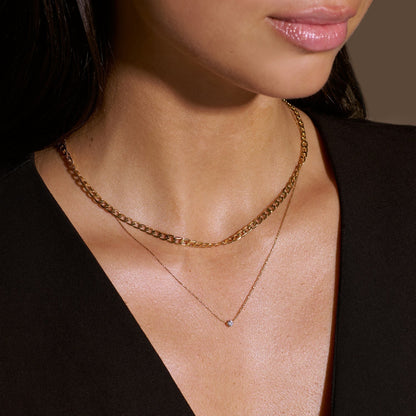 Vero™ | Flat Link Gold Curb Chain Necklace