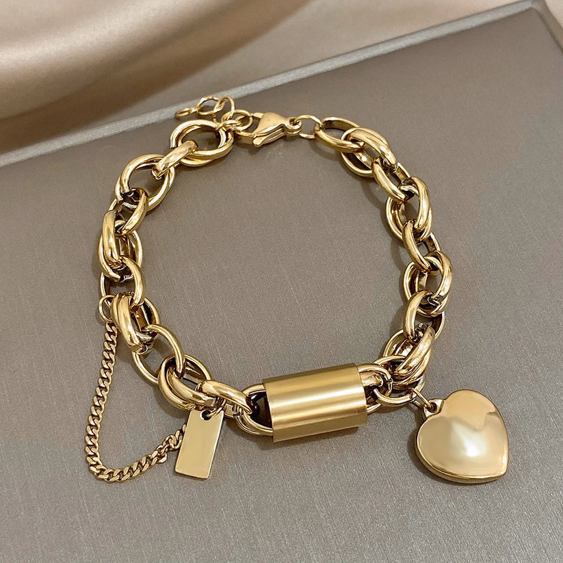 Heartened™ | Thick Gold Bracelet
