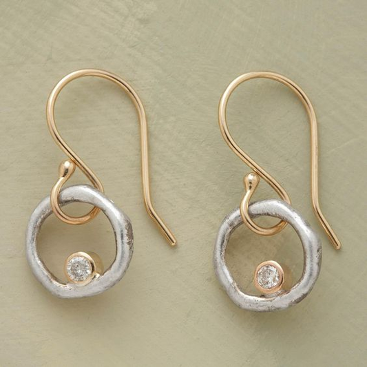 Aurielle™ | Vintage Gold and Silver Earrings with Zirconia